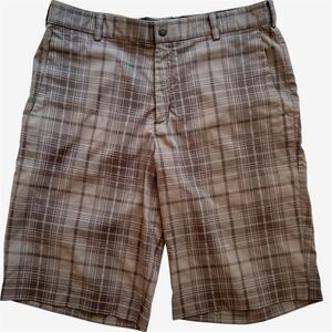 Nike Golf Men's Tour Performance shorts gray black plaid Dri-fit 34